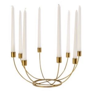 Magnolia 8 candle gold tone candelabra